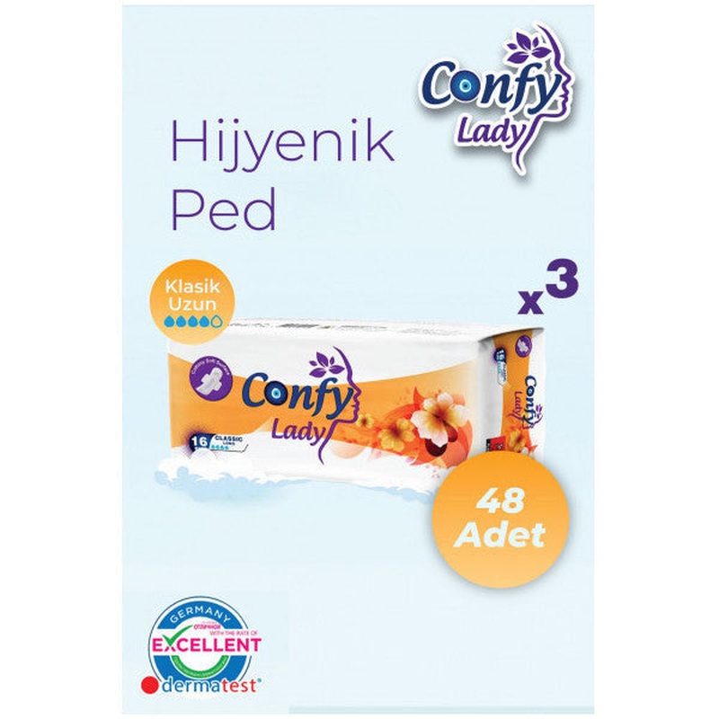 Confy Lady Sanitary Pad Classic Long Day 16 Pack X 3 Pieces
