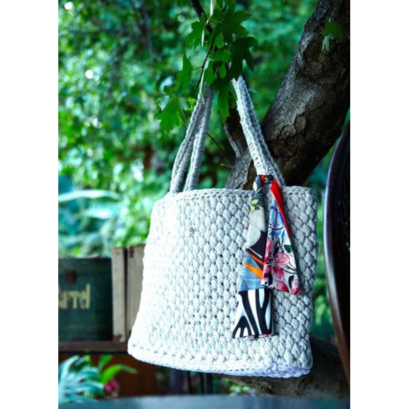 Knitted Beach Bag - Patchwork