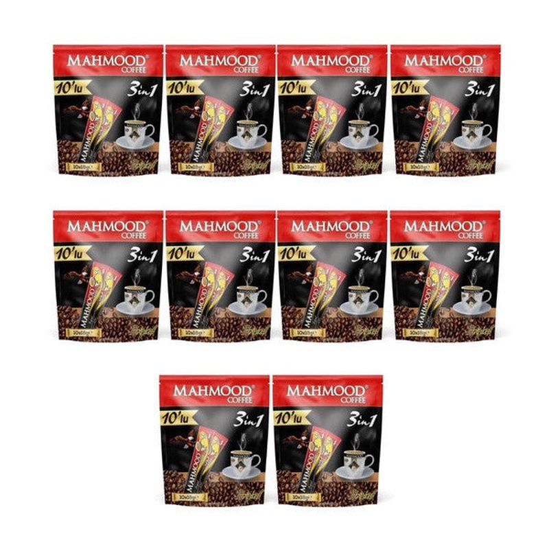 Mahmood Coffee 3 n 1 Coffee 18 Gr X 10 Pieces X 10 Pack