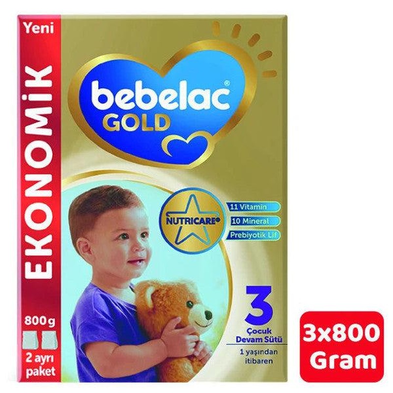 Bebelac Gold 3 Child Follow-On Milk 800 Gr 3-Pack