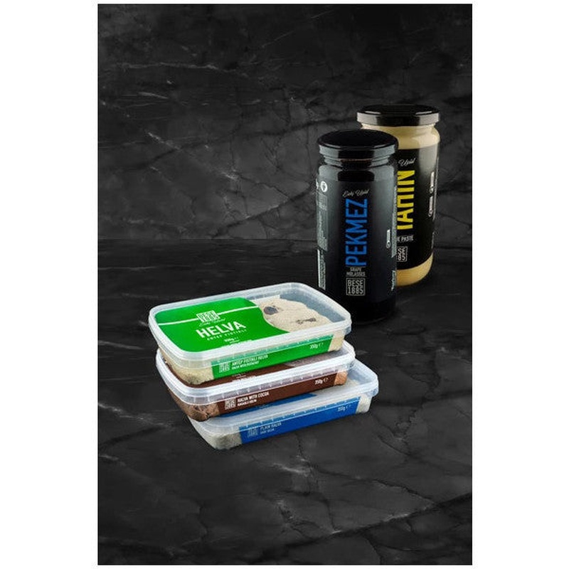 Bee Halva | Tahini 500G, Grape Molasses 650G, Plain Halva 350G, Cocoa Halva 350G, Pistachio Halva 3