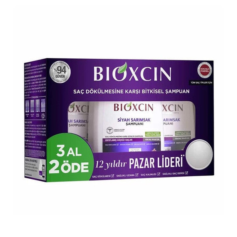 Bioxcin Black Garlic Shampoo 3X300Ml Set
