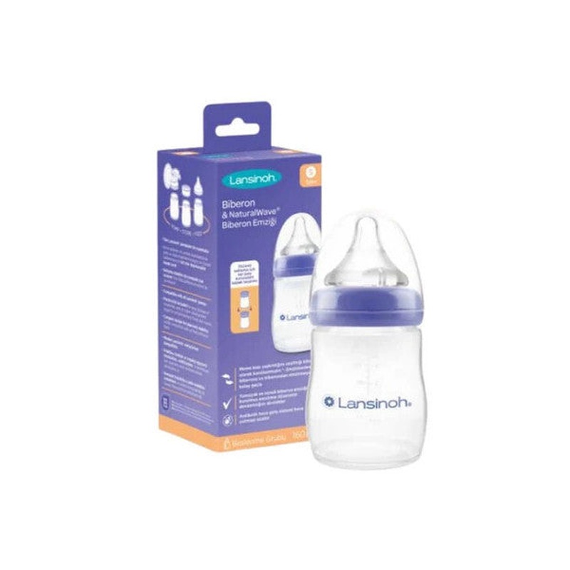 Lansinoh Feeding Bottle 160Ml And Naturalwave Bottle Teat S +1Month