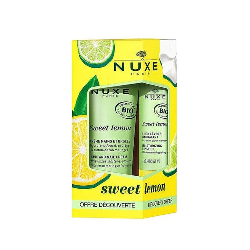 Nuxe Sweet Lemon Hand And Nail Care Cream 30Ml + Nuxe Sweet Lemon Lip Stick 4G