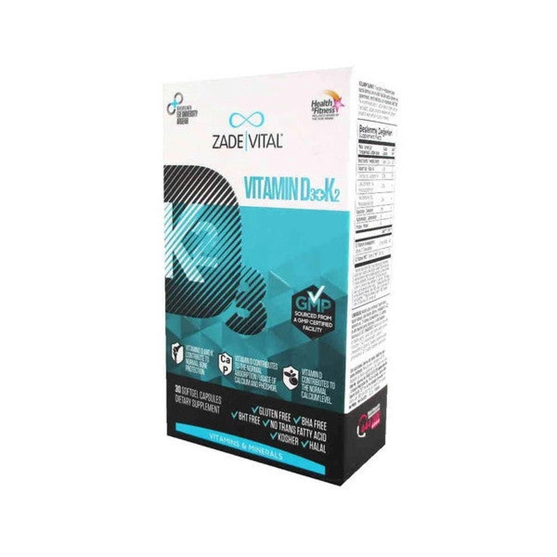 Zade Vital Vitamin D3 + Vitamin K2 30 Capsules