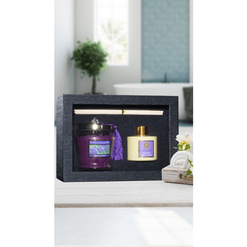Arcus Lavender & Lavender Decorative Candle And Room Fragrance Set