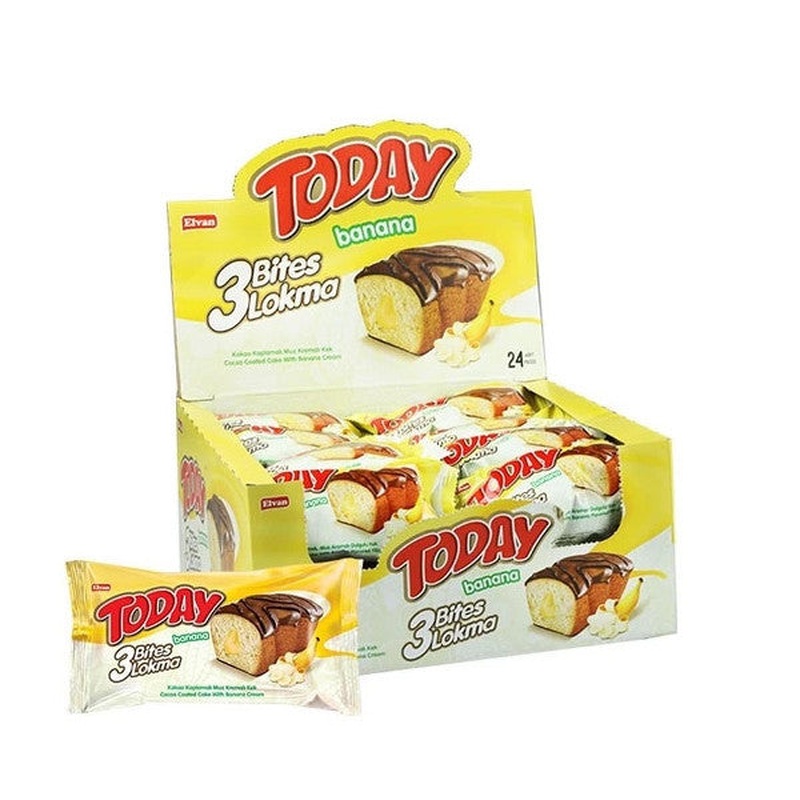 Today 3 Bites Banana Cake 40 Gr. 24 Pieces (1 Box)