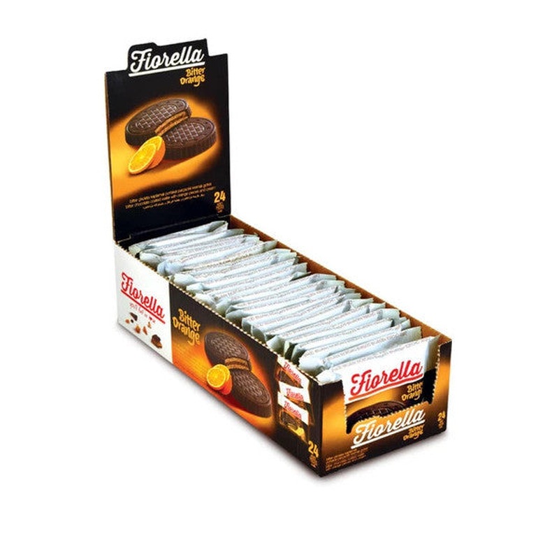 Fiorella Crunch Dark Chocolate Orange Cream Wafer 20 Gr. 24 Pieces (1 Pack)