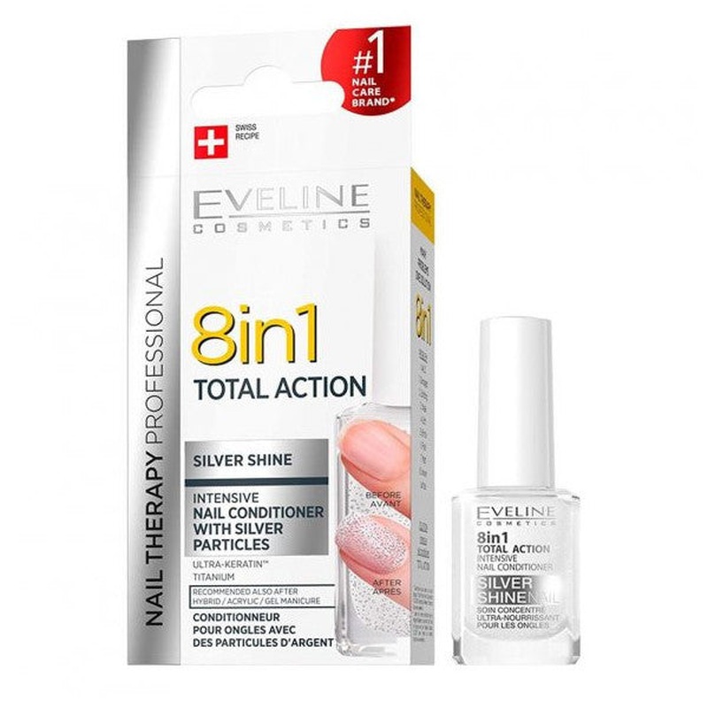 Eveline 8 In 1 Total Action Silver Shine Nail Conditioner 12Ml | Nail Care