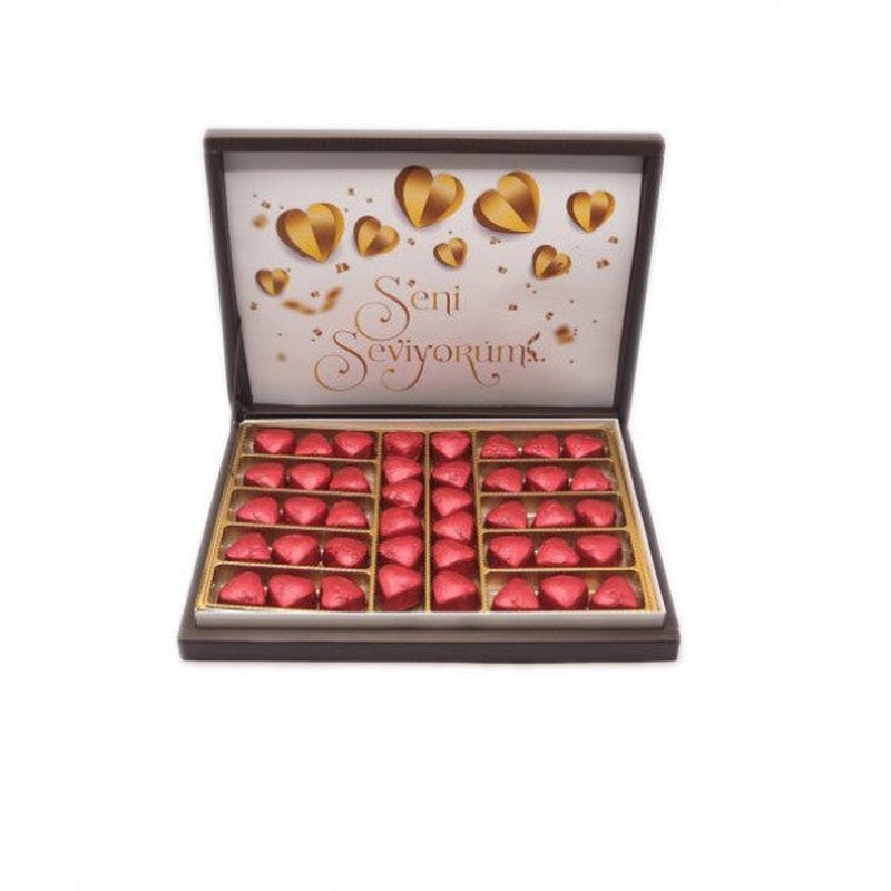 Valentine's Day Chocolate I Love You Printed Chocolate Gold 42 Pieces