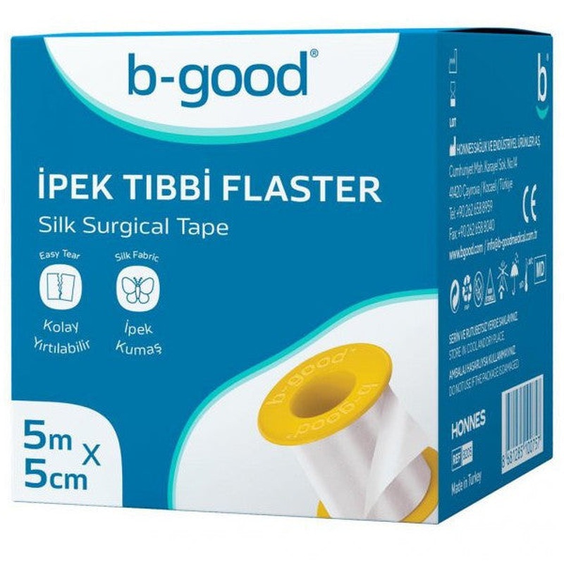 B-Good Silk Medical Plaster 5Mx50Mm | Easy Tear Silk Fabric