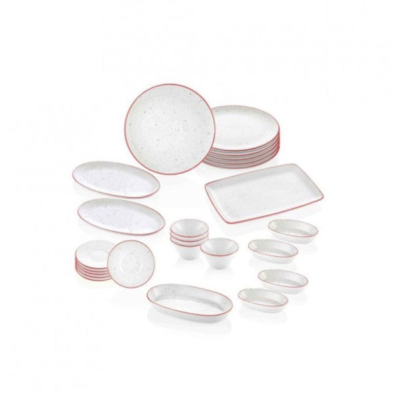 The Mia Dots 24 Pieces Red Breakfast Set Dots069