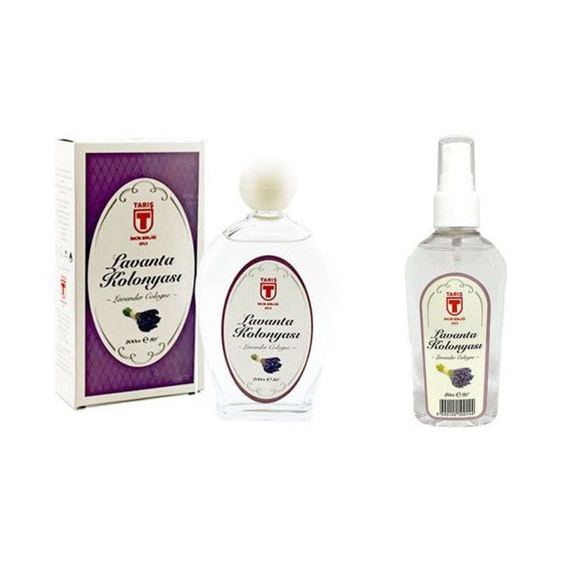 Tari Glass Bottle Lavender Cologne 200 Ml And Spray Lavender Cologne 80 Ml Set