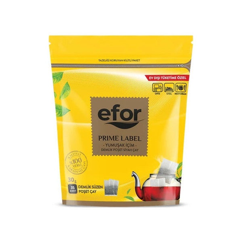Efor Prime Label Jumbo Teapot Bag Black Tea - 30Gr X 35 Pieces (Ziplock Bag)