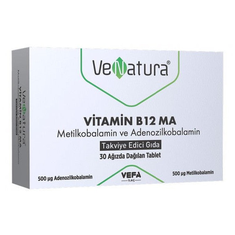 Venatura Vitamin B12 Ma Methylcobalamin And Adenosylcobalamin 30 Tablets