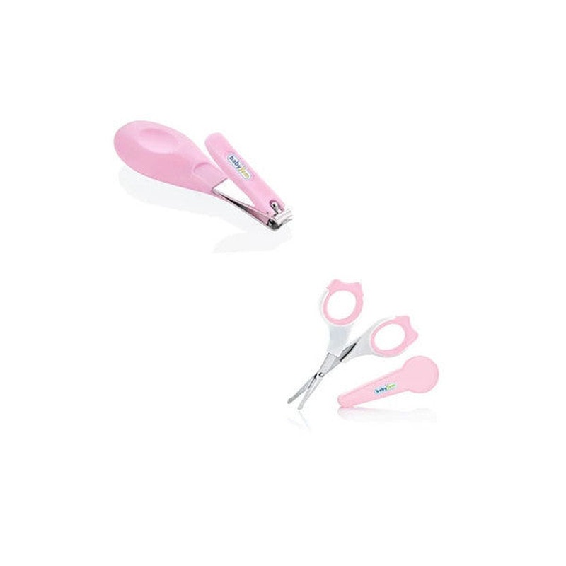 Babyjem Baby Nail Clipper Set - Nail Clipper With Cover + Snap Nail Clipper - Pink