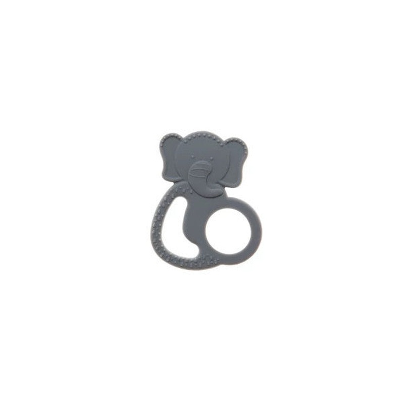 Babyjem Silicone Elephant Teether Gray - Bpa Free