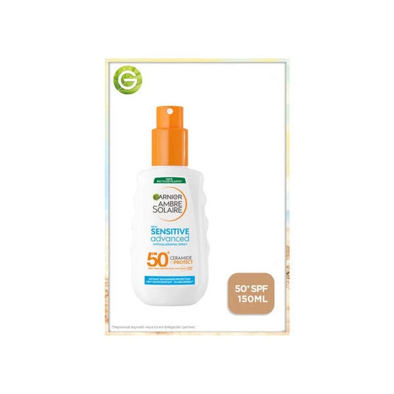 Garnier Ambre Solaire Sensitive Advanced 50 Factor Sun Protection Spray 150 Ml
