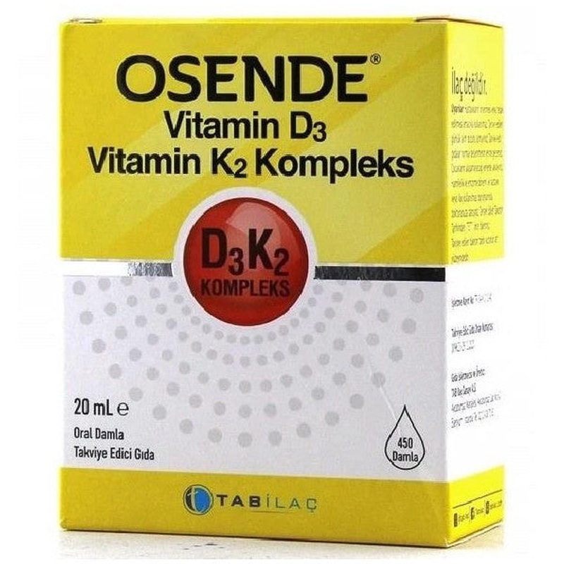 Odorless Vitamin D3 K2 Complex (Menaquinone 7) Drops 20Ml