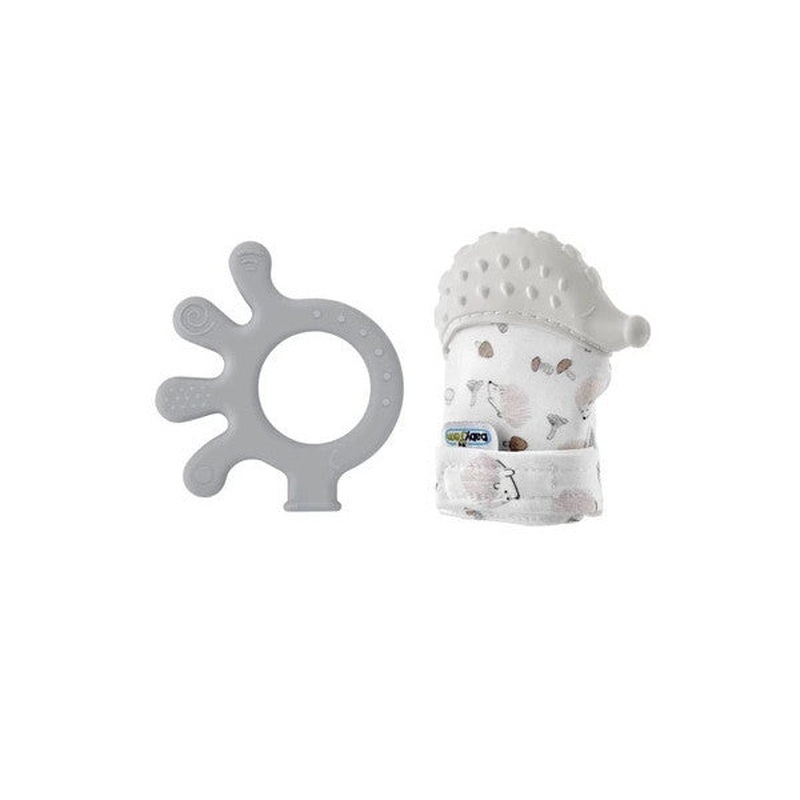 Babyjem 2-Piece Teething Set Teether Hedgehog Glove Teether Octopus