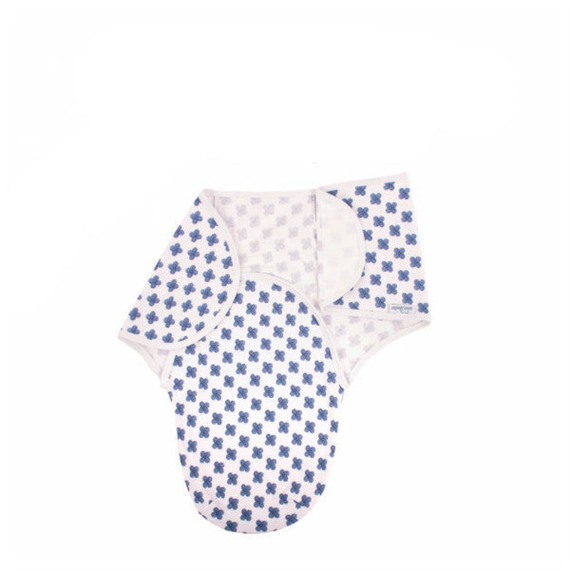 Sevi Bebe Interlock Baby Swaddle Blue Flower