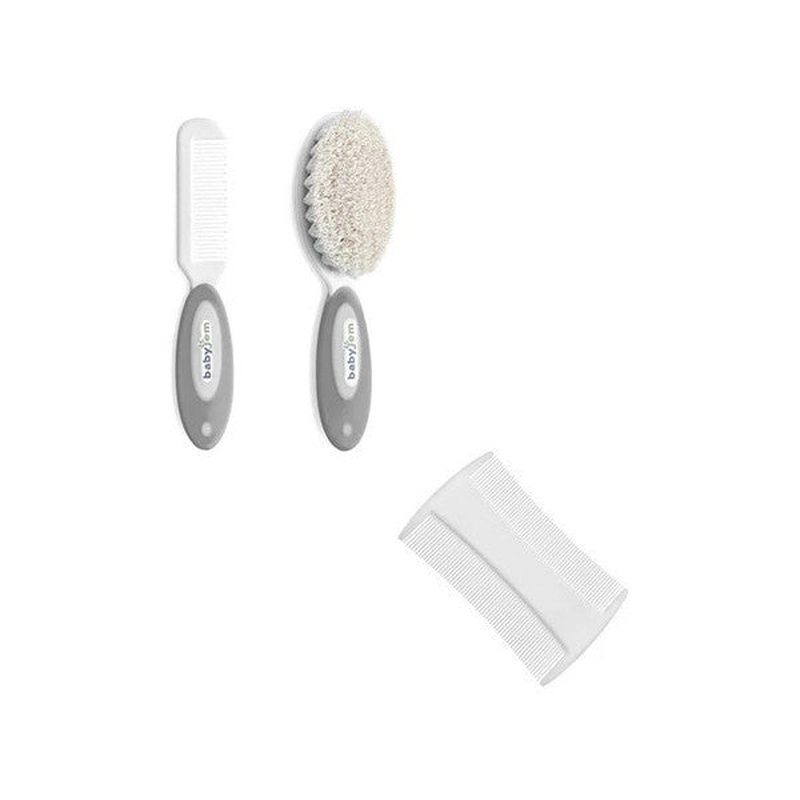 Babyjem Baby Care Set 2 Pieces Cradle Cap Comb + Brush Comb Set - Gray
