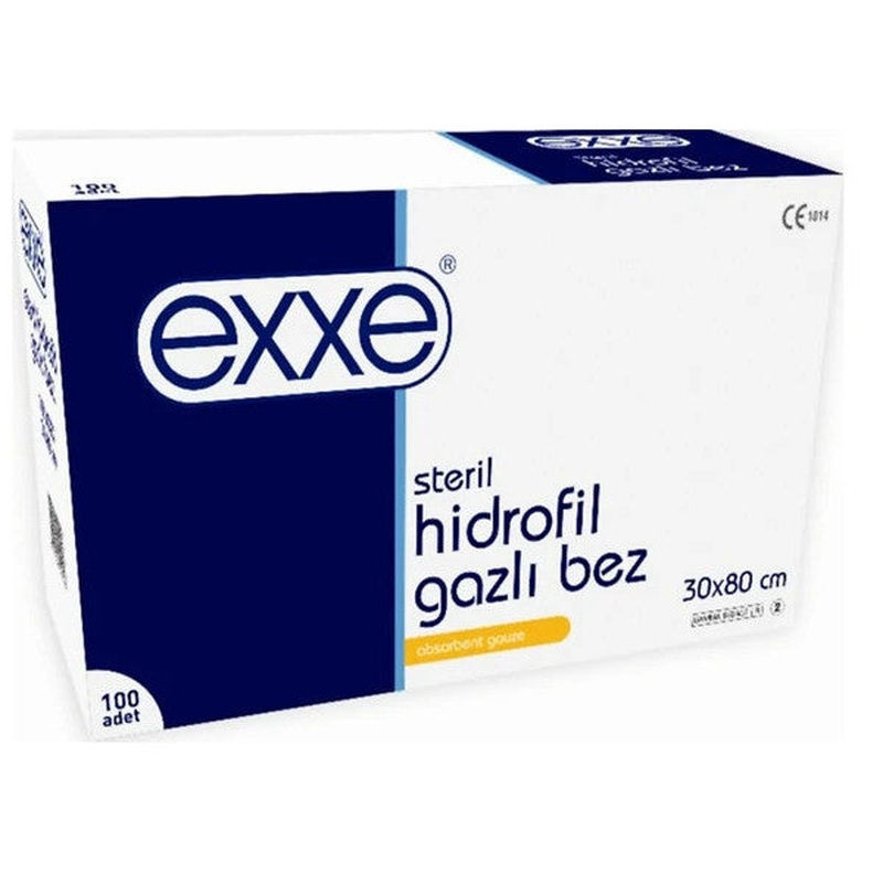 Exxe Sterile Hydrophilic Gauze 30X80Cm 2 Pieces 100 Pieces