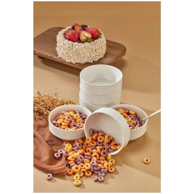 Cooker Emboss 6 Piece 12 Cm Porcelain Joker Bowl Soup Breakfast Treat Snack Set