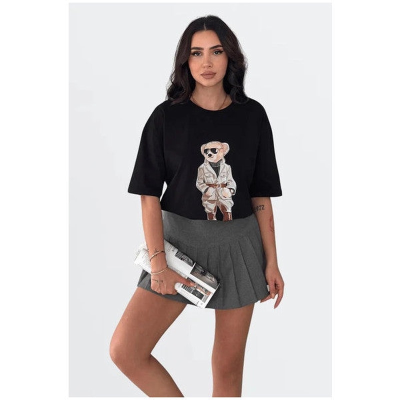 Eyshan Teddy Bear Teddy Bear Patterned Tshirt Oversize Pattern