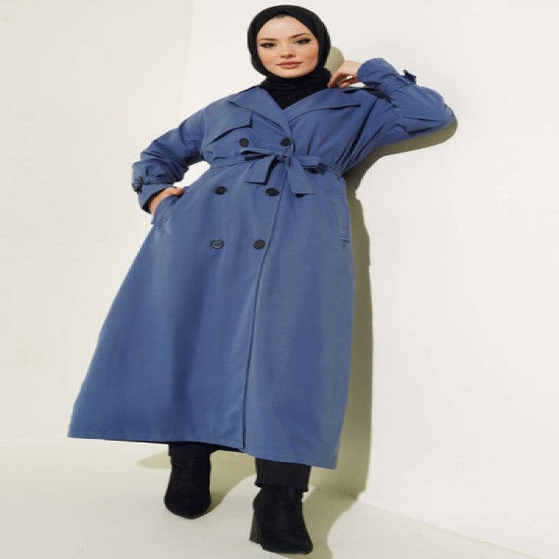 Belted Trench Coat Indigo