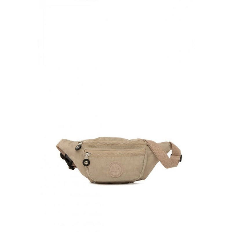 Bagmori Cream Parachute Fabric Embroidered Waist Bag