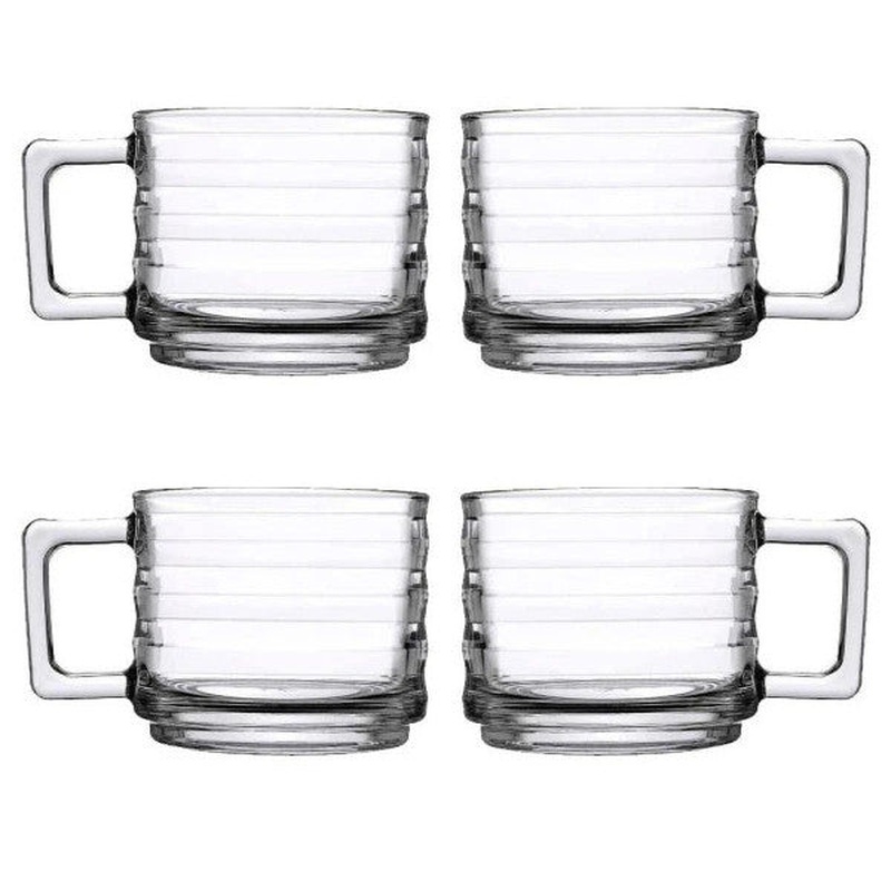 Paabahe 55833 Bricks 4-Piece Tea-Coffee Cup 250 Cc
