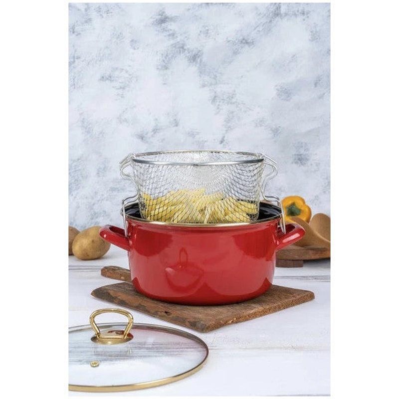 Acar Qualita Savor Series 22 Cm Frying Pan Red
