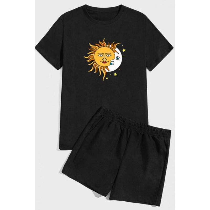 Larks Tongues In Aspic Print Shorts Set