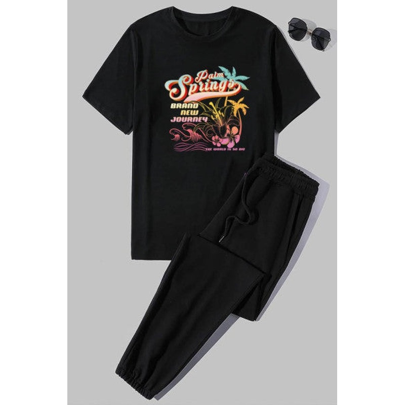 Unisex Brand New Journey Printed 2-Piece Tracksuit Set