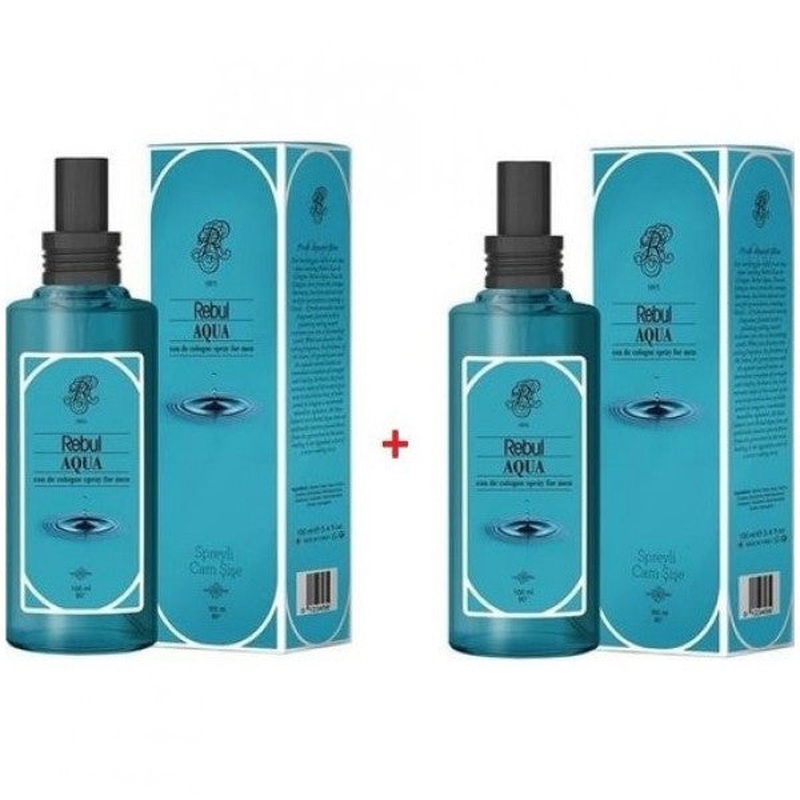 Rebul Aqua Glass Bottle Spray Cologne 100Ml X 2 Pieces