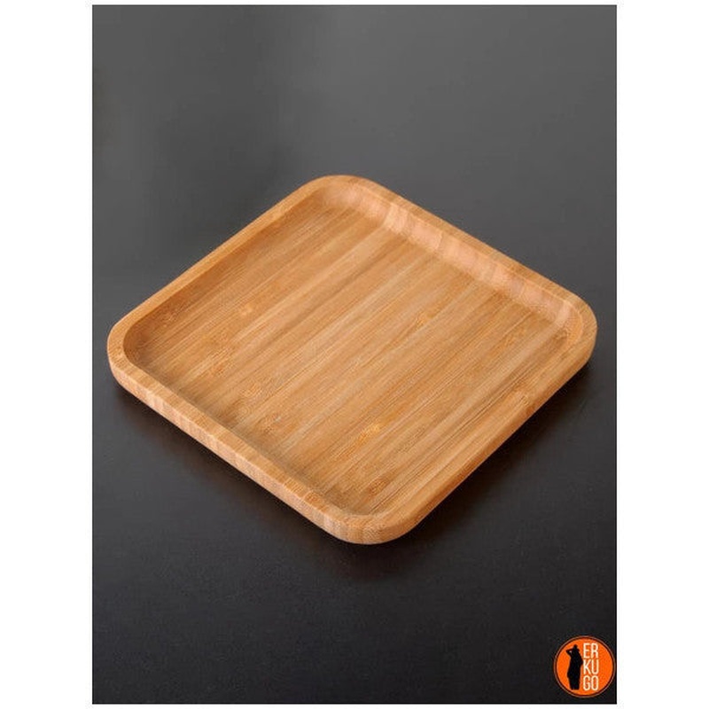6 Pieces Bamboo Square Serving Plate, Presentation Set (25X25 Cm)