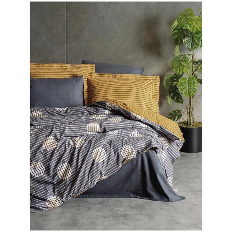 Cotton Box Modern Double Duvet Cover Set Strew Gray