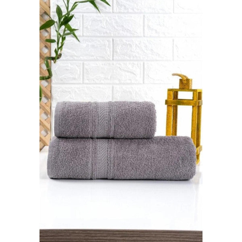 Nevresim Dnyas Grey 2-Piece Towel Set
