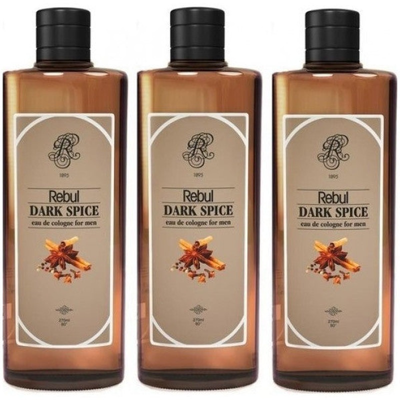 Rebul Dark Spice For Men Cologne 80 Degrees 3 Pack 270 Ml