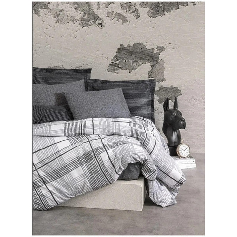 Cotton Box Modern Double Duvet Cover Set Will Anthracite