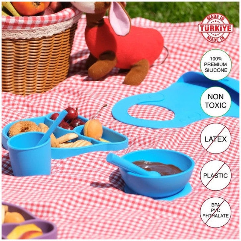 Babychefs Silicone Baby Feeding Set 6 Pieces-Blue