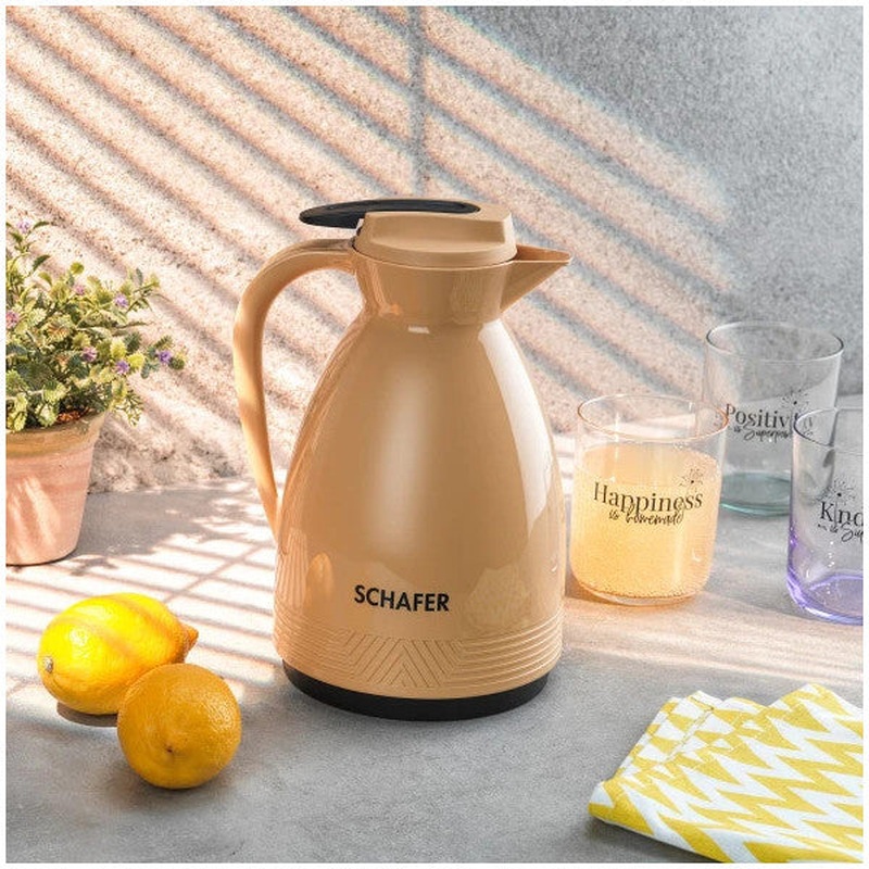 Schafer Kitchenhouse 1 L Glass Thermos-Yellow