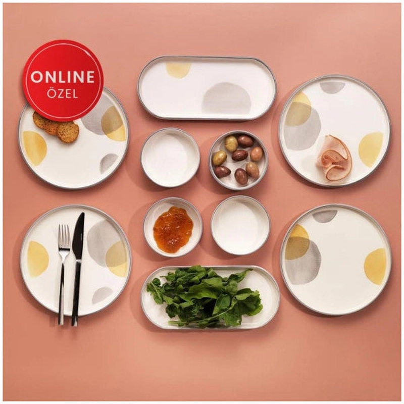 Schafer Sunny Breakfast Set For 4 Persons 10 Pieces-Grey