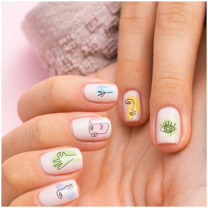 Silhouette 50Pcs Nail Tattoo, Nail Tattoo, Nail Art, Nail Sticker