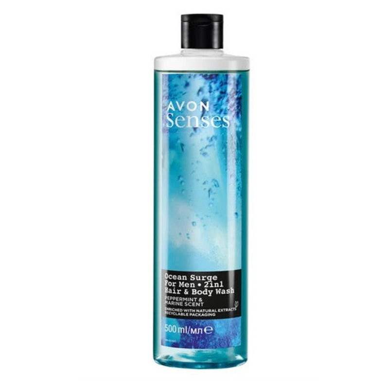 Avon Senses Ocean Surge For Men Hair And Body Wash Hair And Body Cleanser For Men