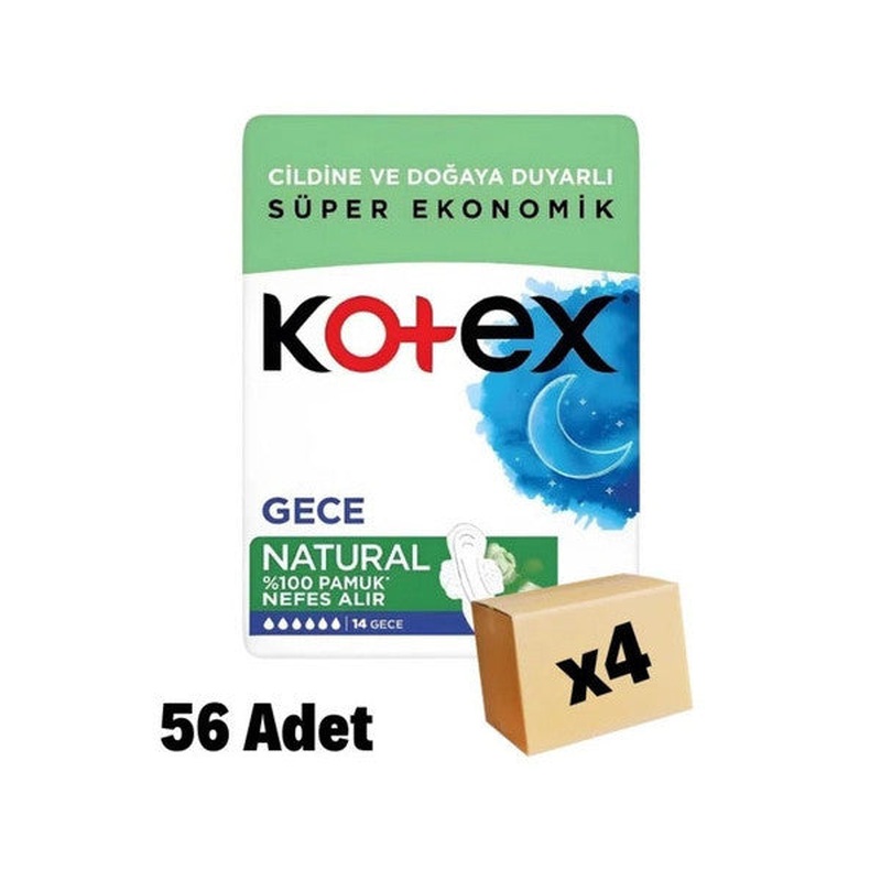 Kotex Natural Night Sanitary Pads 14 Pcs 4 Pieces