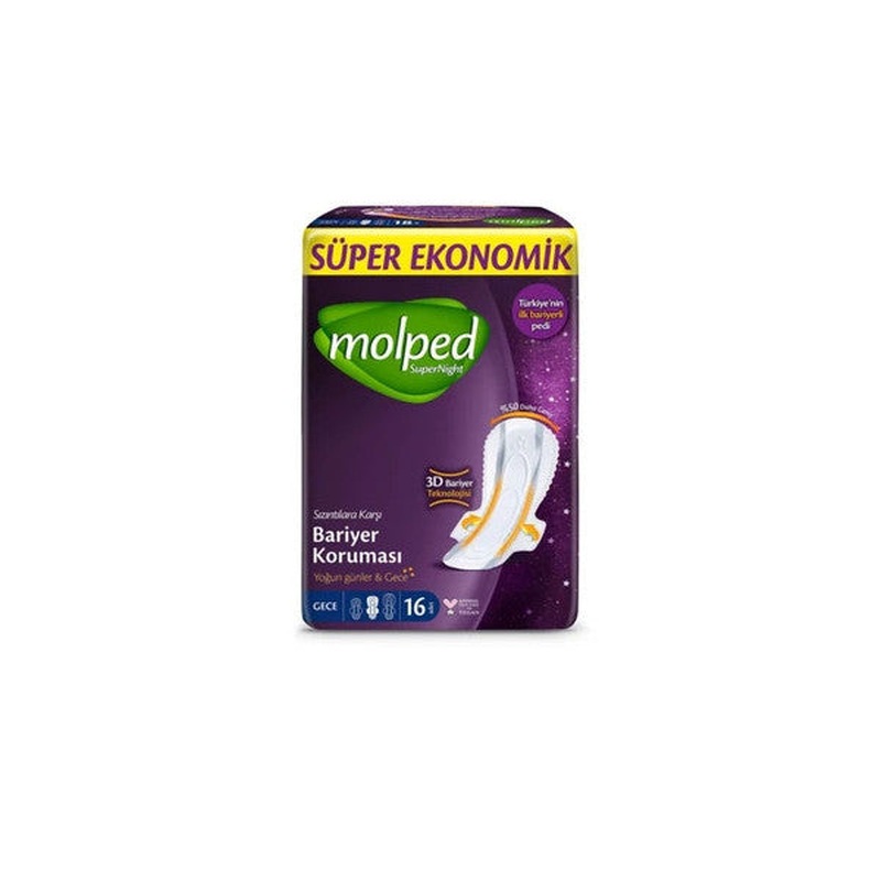 Molped Super Night Super Night Sanitary Pad 16 Pcs
