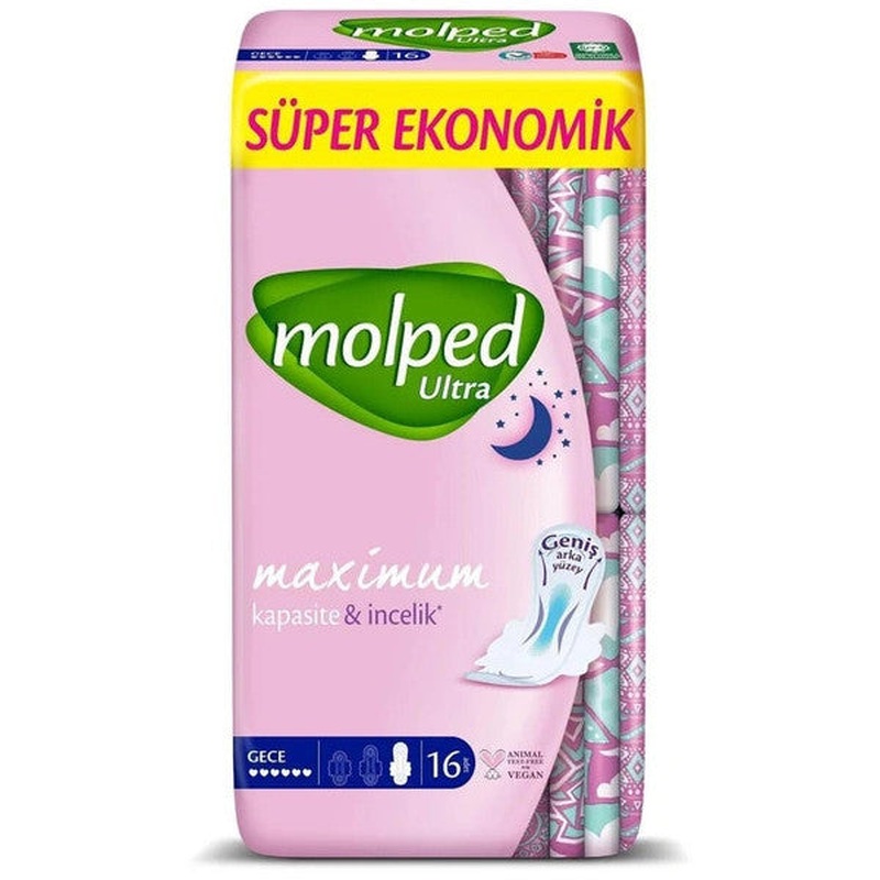 Molped Ultra Dry Super Economic Night Sanitary Pad 16 Pcs