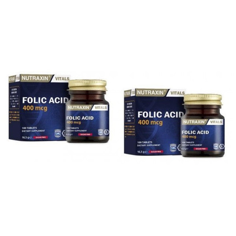 Nutraxin Folic Acid 100 Tablets X 2 Pieces